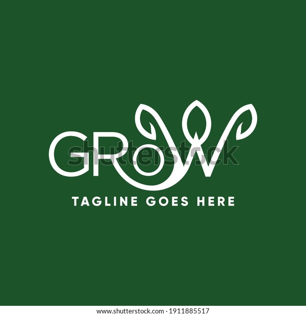 Grow Word Stylized Text Letters Green Stock Vector (Royalty Free ...