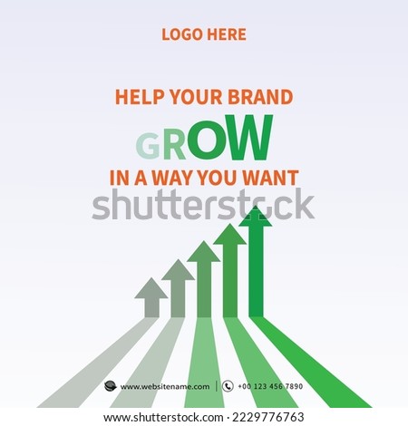 grow your brand poster flyer social media post design