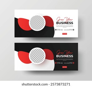 Grow Your Business Banner Ad Template for business promotion marketing offices Vector Templates