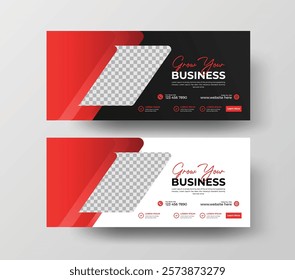 Grow Your Business Banner Ad Template for business promotion marketing offices Vector Templates