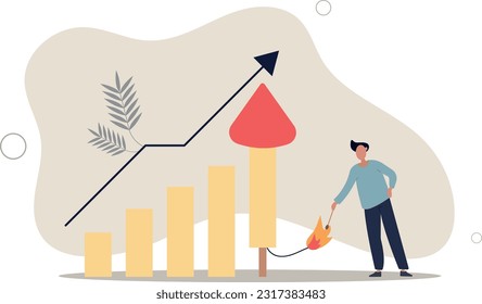 Grow your business, boost investment profit or earnings, increase growth or economic boom, career development concept.flat vector illustration.