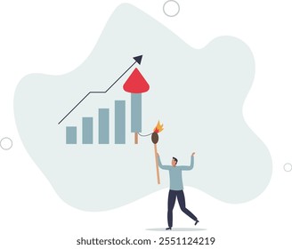 Haga crecer su negocio, aumente las ganancias o ganancias de inversión, aumente el crecimiento o el auge económico, el concepto de desarrollo profesional.