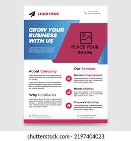 Grow Your Business Flyer, Modern Business Flyer Template, Mosaic Business Flyer Template, Corporate Business Flyer Template.