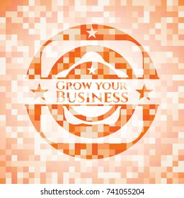 Grow your Business orange mosaic emblem