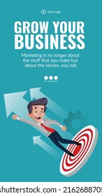 Grow your business portrait template design.
