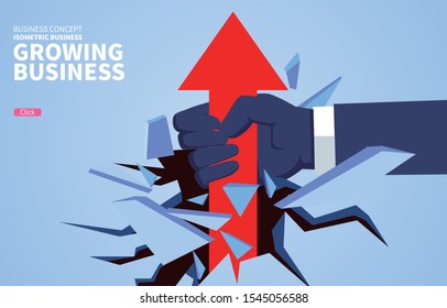 Grow your business, pull the arrow up from the ground
