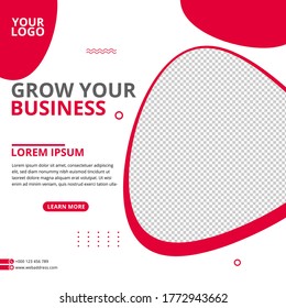 Grow Your Business Social media post business template with marketing style premium vector