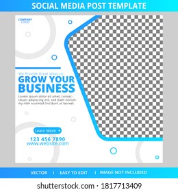 Grow Your Business Social media post business template with marketing style premium vector