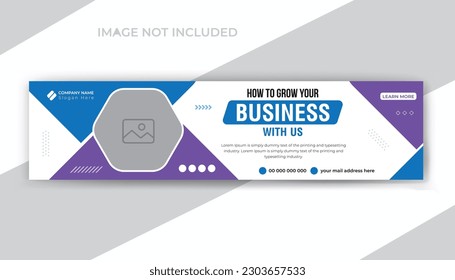 Grow your business social media timeline promotion web banner template