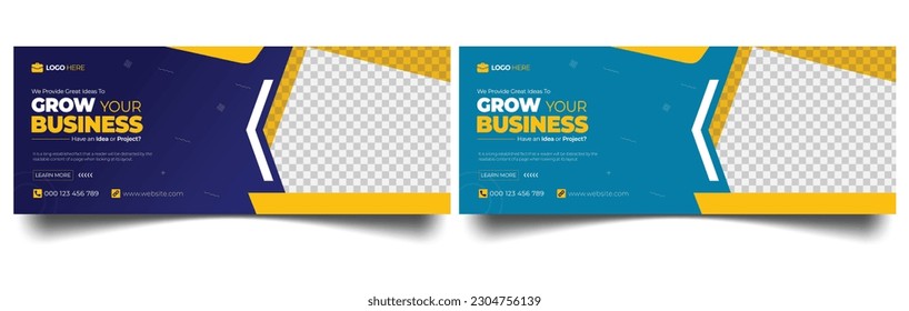 Grow your business social media Template design. fully editable for social media. Corporate Business Cover Photo.