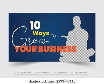 Grow your business social media video thumbnail design
