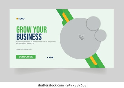 Grow your business thumbnail web banner vector template