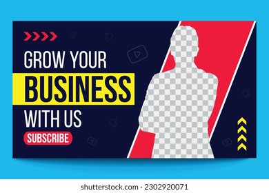 grow your business with us Creative modern thumbnail web banner template vector, investment