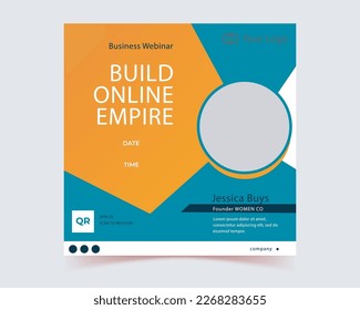 grow your business webinar banner design, online meeting banner vector, build online your business banner vector design , school admission banner vector , cover vector or any other site
