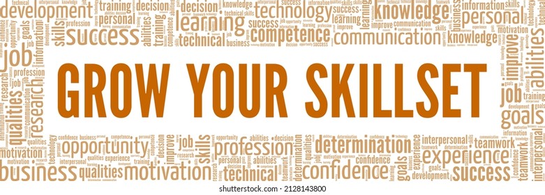 Grow Your Skillset conceptual vector illustration word cloud isolated on white background.