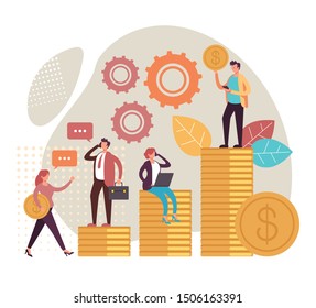 Grow your successful business concept. Vector flat graphic design illustration