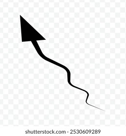 Growing arrow. Growing business black arrow on white background, growing chart. Concept of sales symbol icon with arrow moving up. Economic Arrow With Growing Trend. Eps 10.