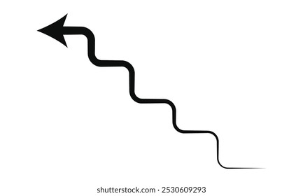 Growing arrow. Growing business black arrow on white background, growing chart. Concept of sales symbol icon with arrow moving up. Economic Arrow With Growing Trend. Eps 10.