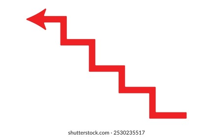 Growing arrow. Growing business red arrow on white, growing chart. Concept of sales symbol icon with arrow moving up. Economic Arrow With Growing Trend. Eps 10.