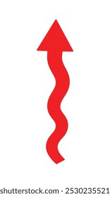 Growing arrow. Growing business red arrow on white, growing chart. Concept of sales symbol icon with arrow moving up. Economic Arrow With Growing Trend. Eps 10.