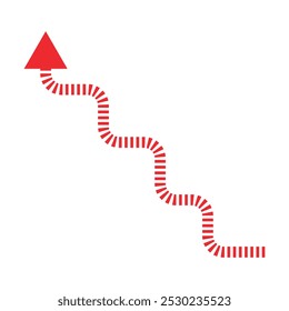 Growing arrow. Growing business red arrow on white, growing chart. Concept of sales symbol icon with arrow moving up. Economic Arrow With Growing Trend. Eps 10.