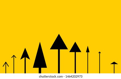 growing arrow chart in background