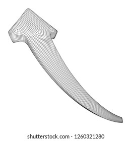 Growing arrow chart. Wireframe low poly mesh vector illustration
