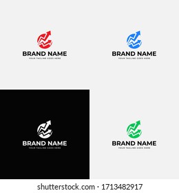 Growing arrow Finance Logo Design Vector Template. Growth symbol, Up arrow, Consulting, Accounting logo design for financial business.