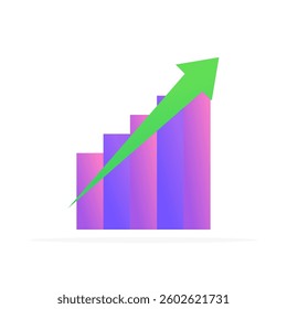 growing arrow icon, flat colored vector. modern and minimalist design