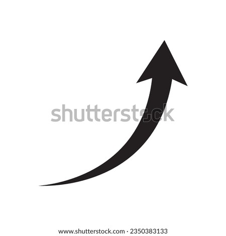 Growing arrow icon vector. Business growth profit symbol isolated on white background