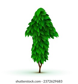 Flecha de crecimiento hecha de hojas. Concepto de ecología y crecimiento de los negocios. Ilustración del vector