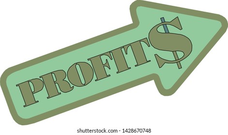 Growing arrow profit chart Vector illustration EPS10.