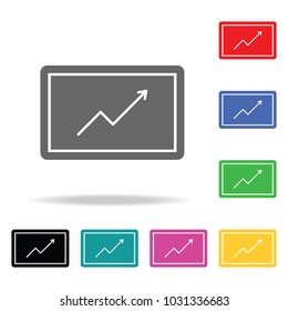 Growing arrow sign. Elements in multi colored icons for mobile concept and web apps. Icons for website design and development, app development on white background