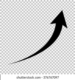 Growing arrow sign. Flat style icon on transparent background