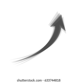 Growing arrow sign. Vector. Gray icon shaked at white background.