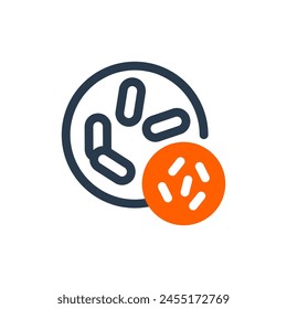 Ilustración de icono de Vector de bacilos en crecimiento