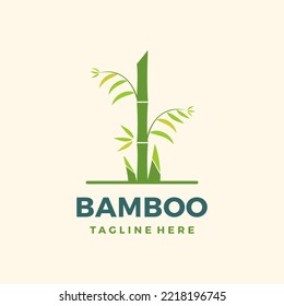 Growing bamboo logo design vector illustration