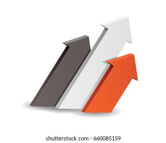 Growing bar chart with arrow – Stock Image