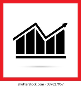 Growing bar chart icon