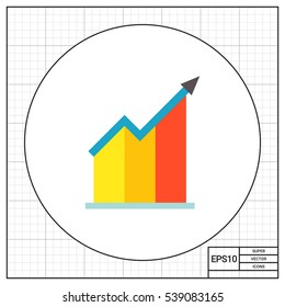 Growing bar chart icon