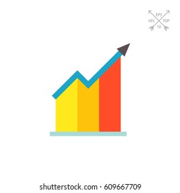 Growing bar chart icon