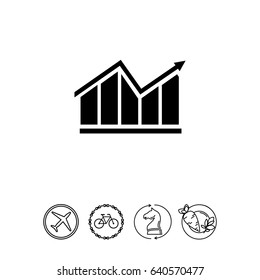 Growing bar chart icon