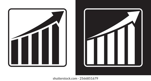 Growing bar chart icon vector. Profit growth sign symbol