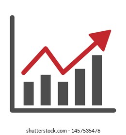 Growing Bar Graph Clipart Icon, Vector