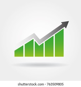 Growing bar graph icon