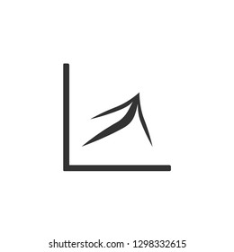 Growing bar graph icon in black on a white background. Vector illustration
