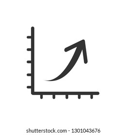 Growing bar graph icon in black on a white background. Vector illustration