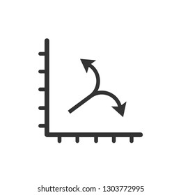 Growing bar graph icon in black on a white background. Vector illustration