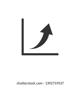 Growing bar graph icon in black on a white background. Vector illustration