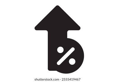 Growing bar graph icon in black on a white background. Vector illustration